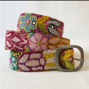 Jenny Krauss Folklorica Floral Embroidered Belt in color Olive
